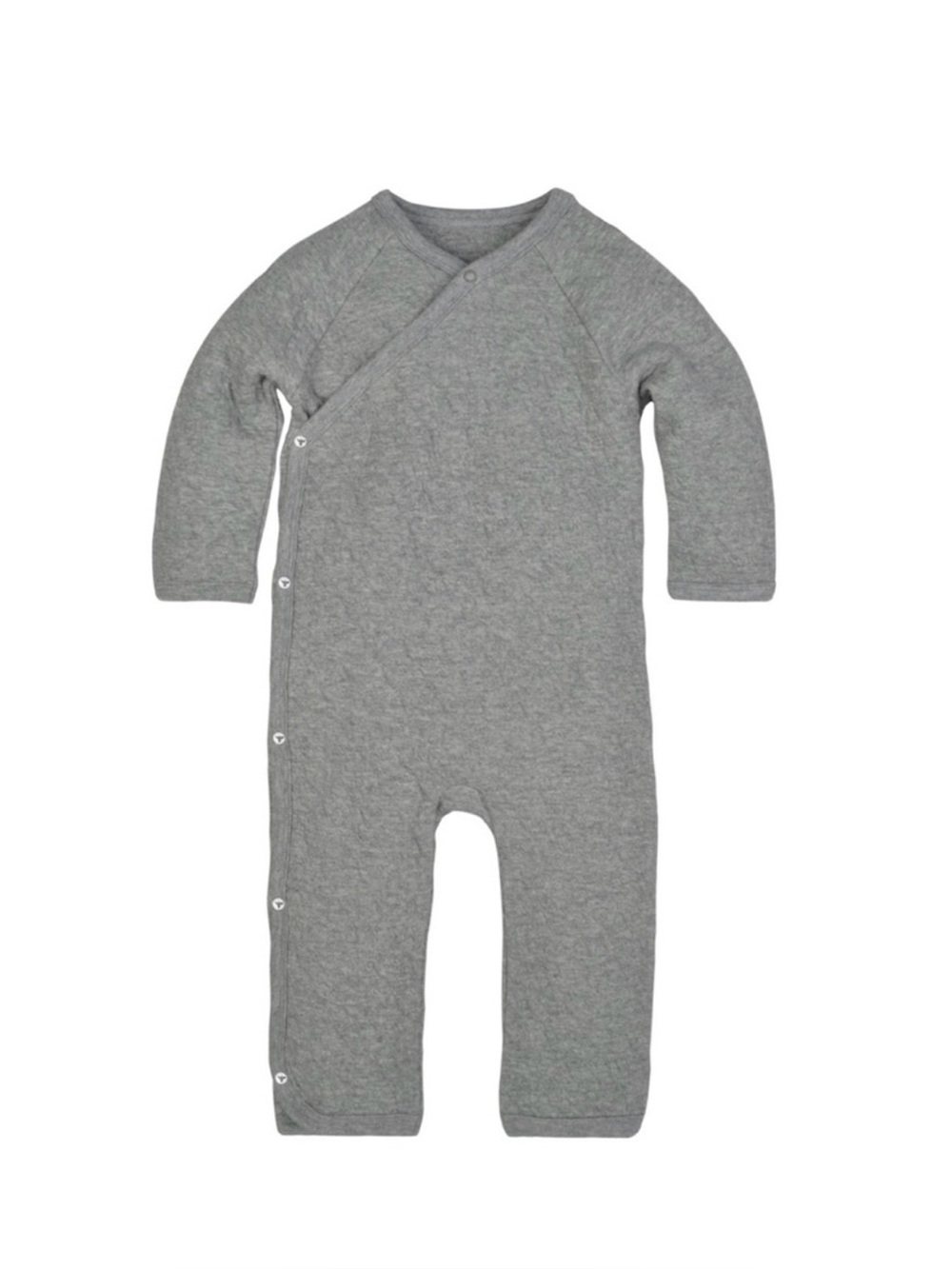 NTW Burt's Bees Quilted Light Gray Baby One-Piece Snap Romper
